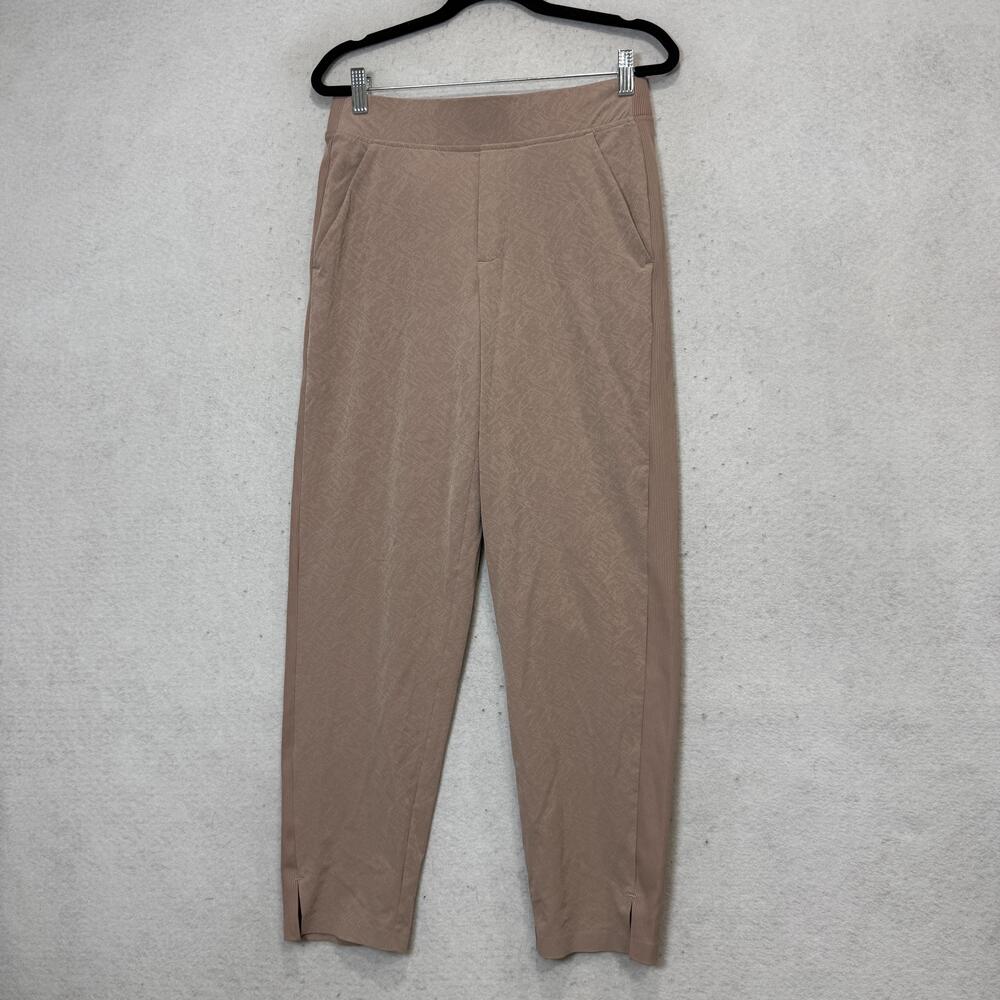 Athleta Pants Womens 4 Beige Brooklyn Textured Ankle Pull On Travel Work Stretch